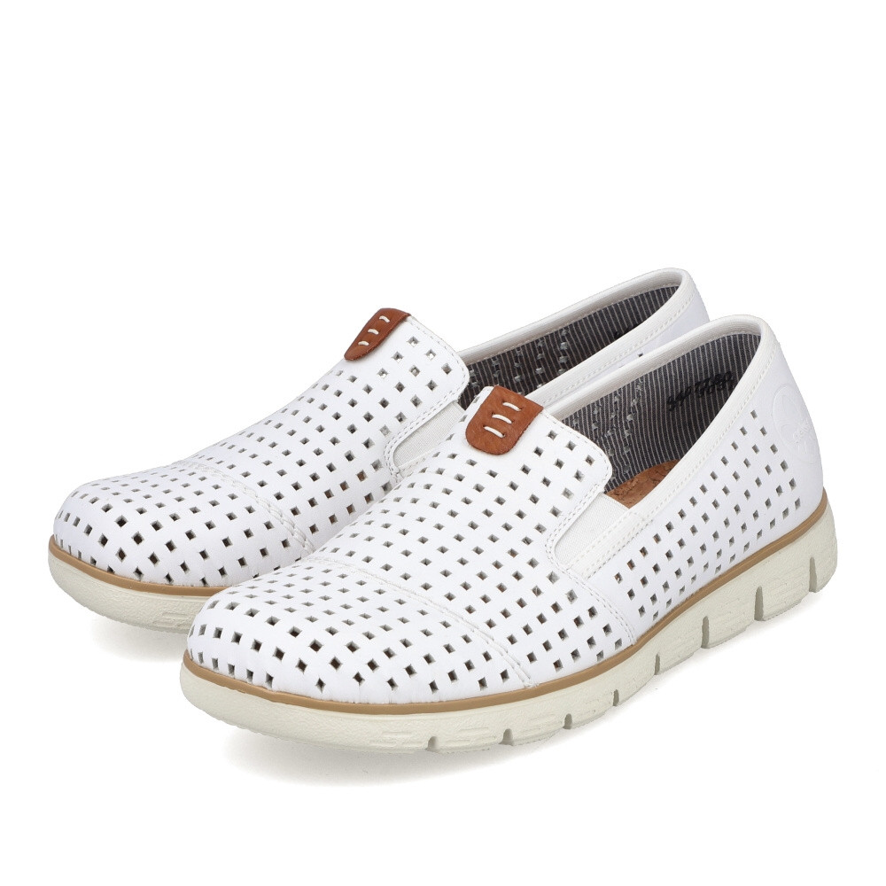 detail Dámské mokasíny RIEKER 44077-80 bílá S4