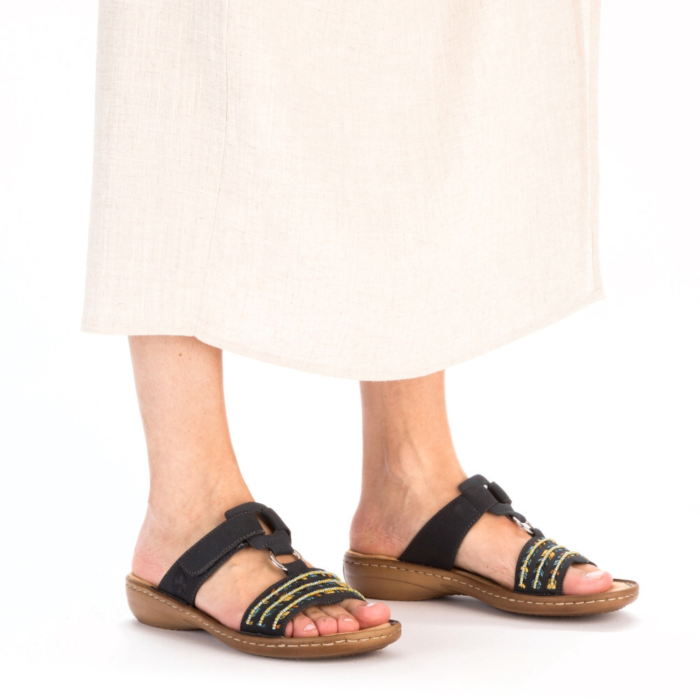 detail Dámské nazouváky RIEKER 60867-14 modrá S4