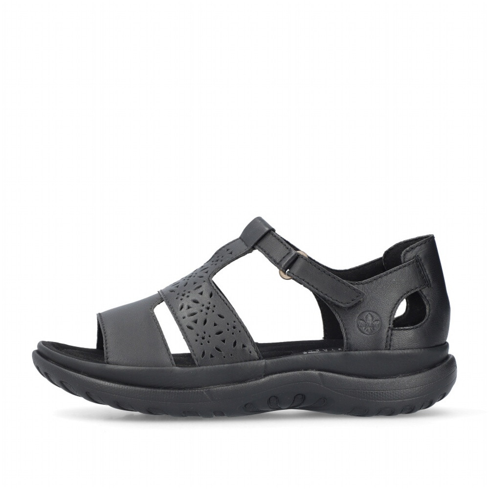 detail Dámské sandály RIEKER 64865-01 černá S4