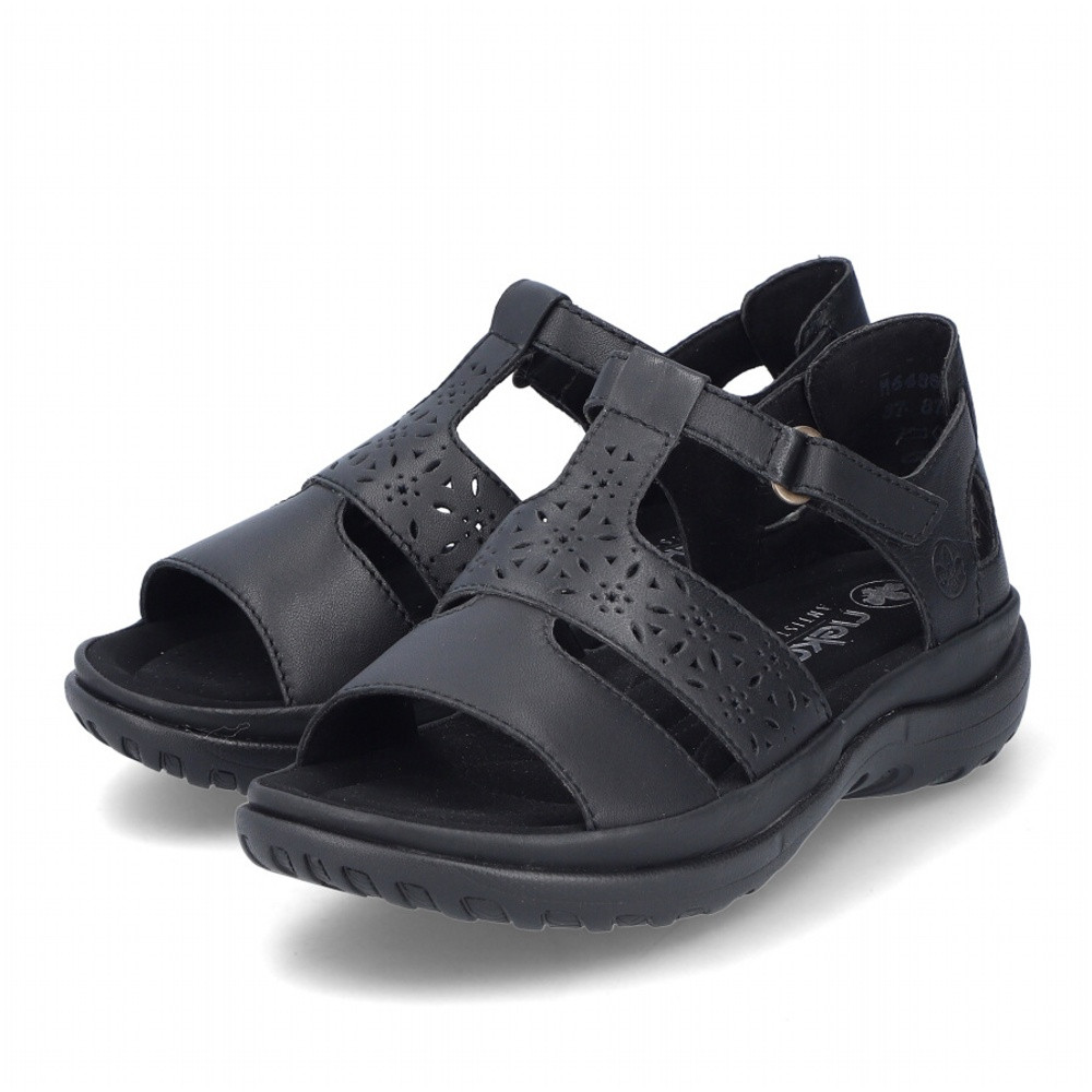 detail Dámské sandály RIEKER 64865-01 černá S4