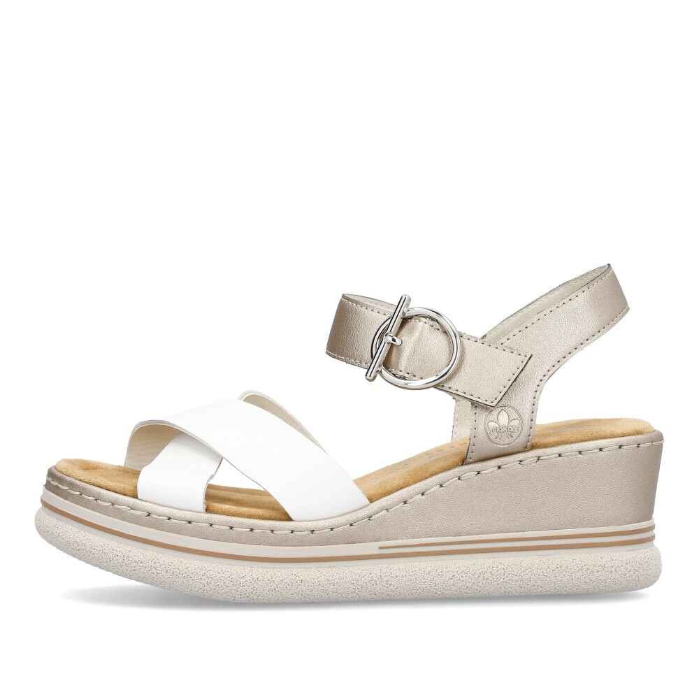 detail Dámske sandále RIEKER 67703-80 biela S4