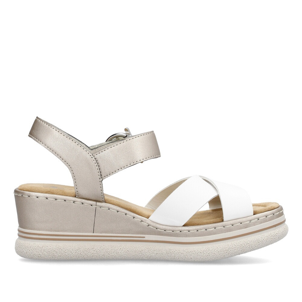 detail Dámske sandále RIEKER 67703-80 biela S4