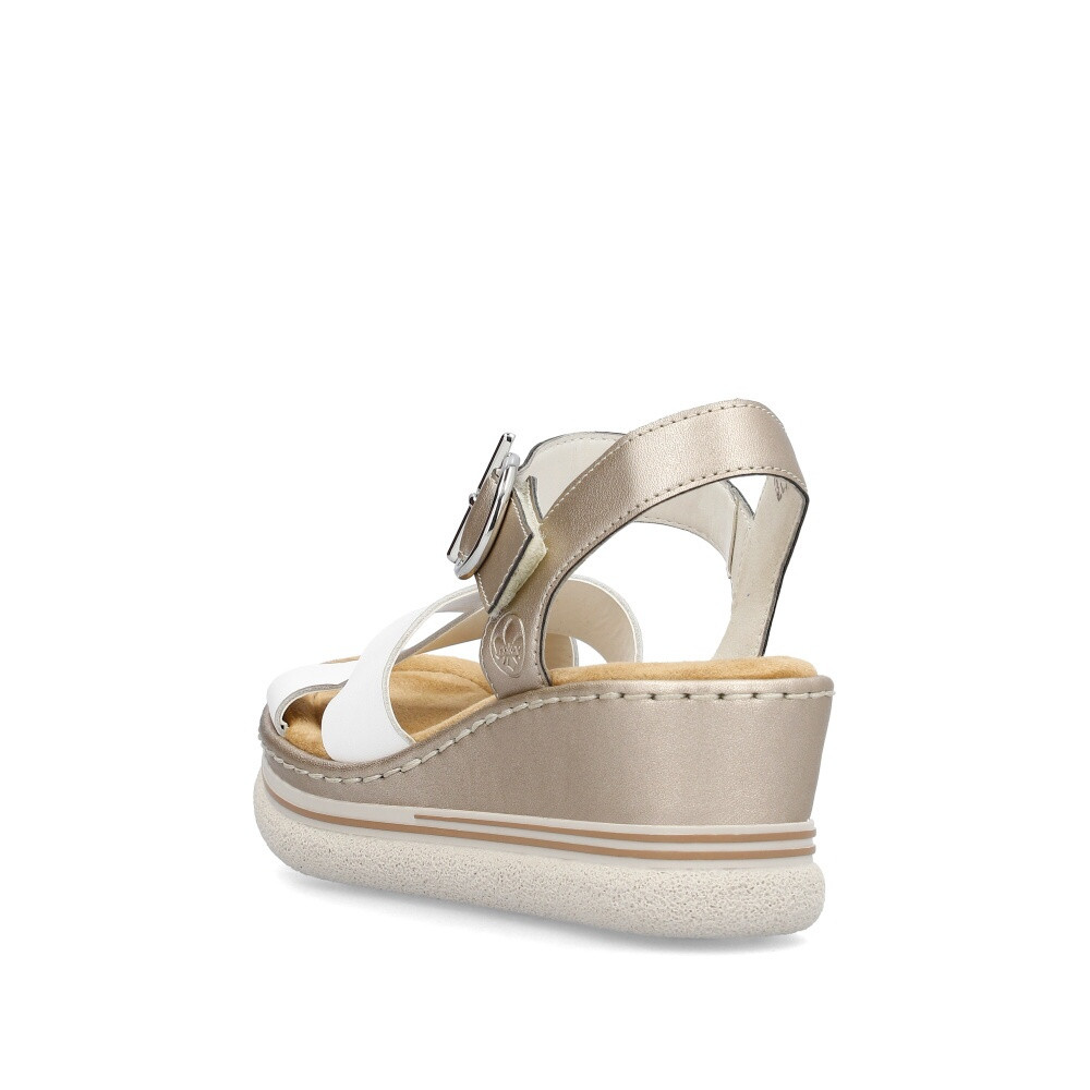 detail Dámske sandále RIEKER 67703-80 biela S4