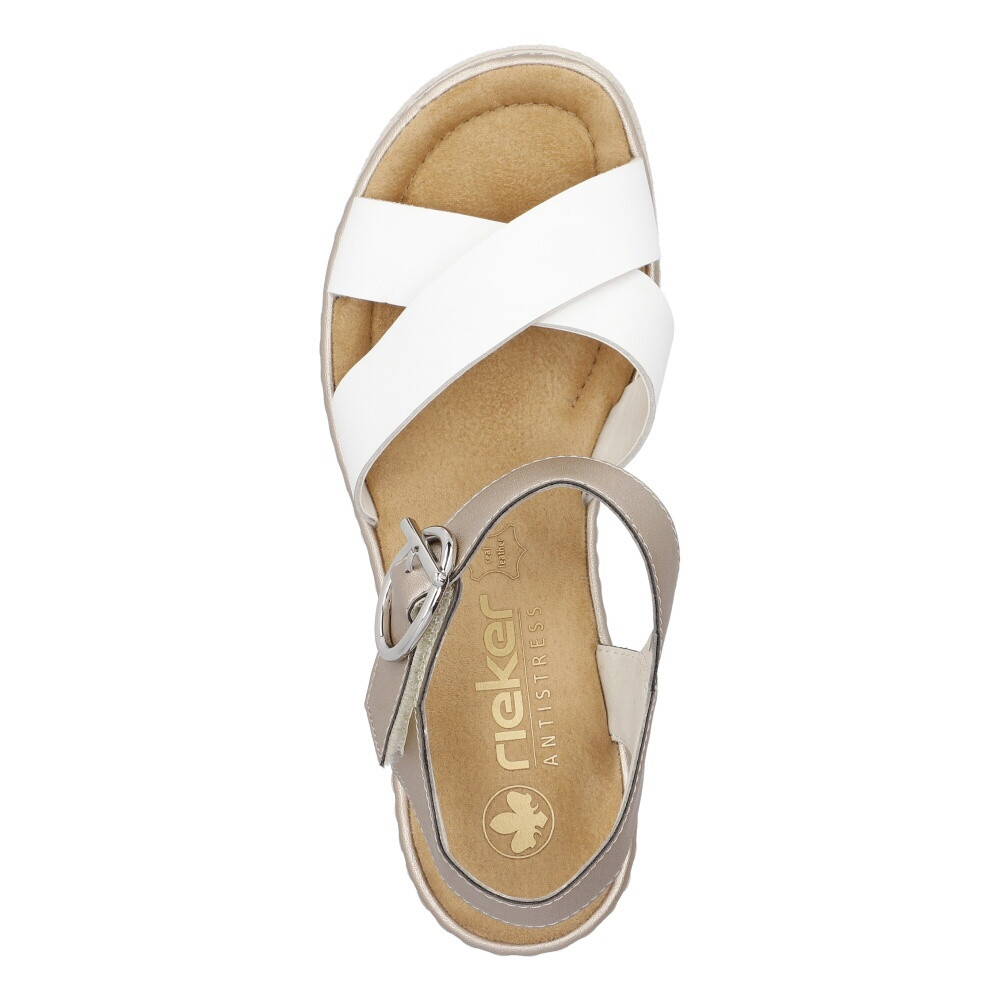 detail Dámske sandále RIEKER 67703-80 biela S4