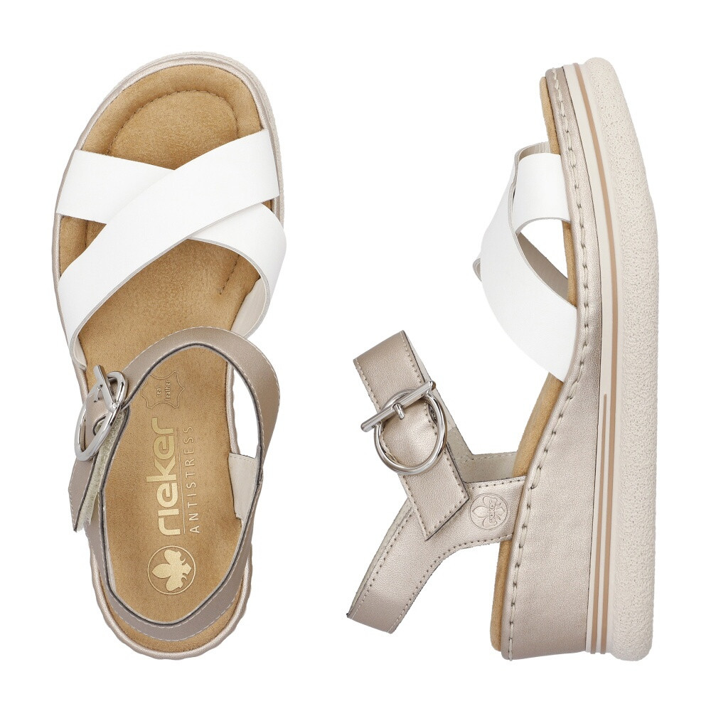 detail Dámske sandále RIEKER 67703-80 biela S4