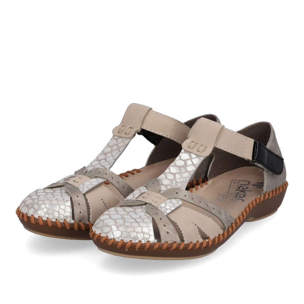 detail Dámské sandály RIEKER M1650-60 béžová S4