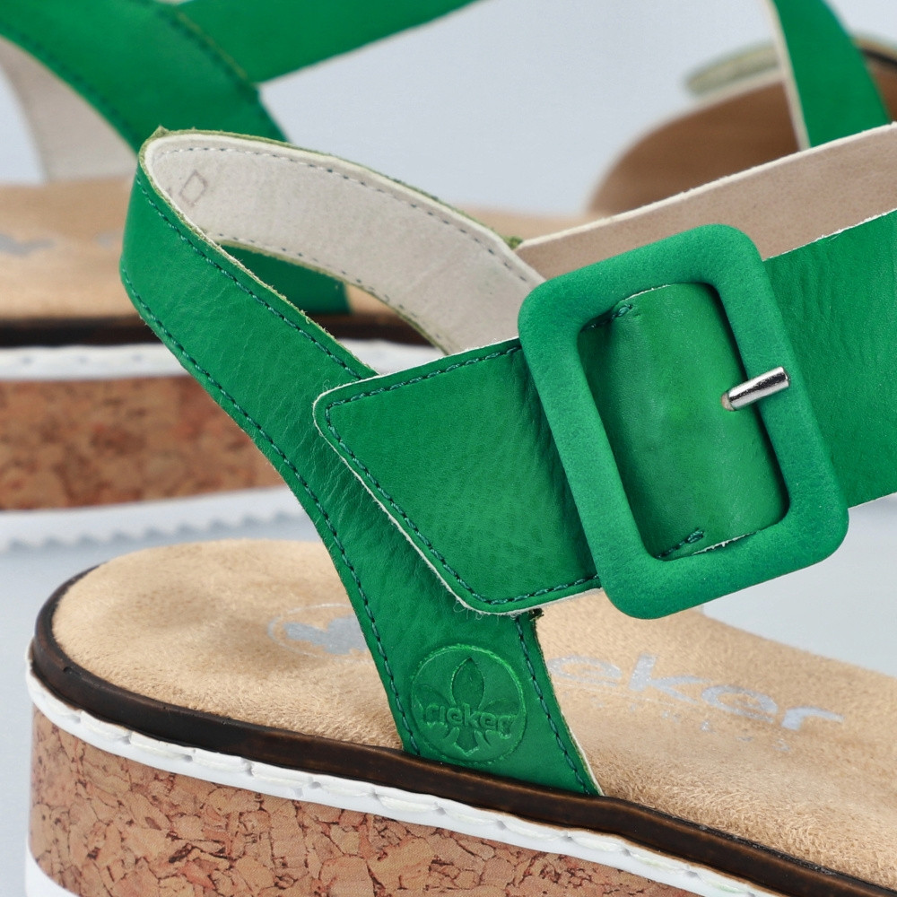 detail Dámské sandály RIEKER V3660-54 zelená S4