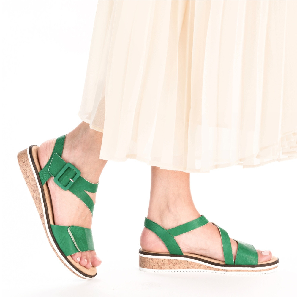 detail Dámské sandály RIEKER V3660-54 zelená S4