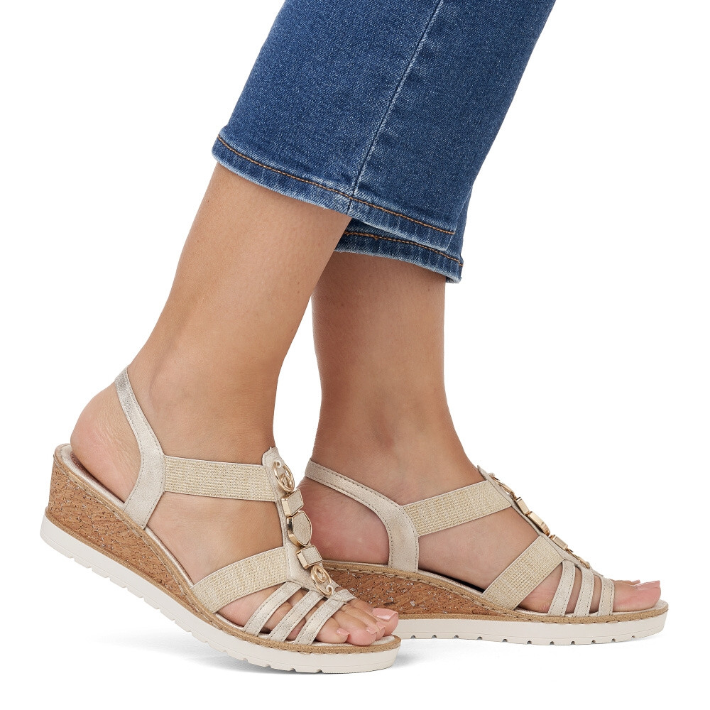 detail Dámské sandály REMONTE R6264-90 zlatá S4