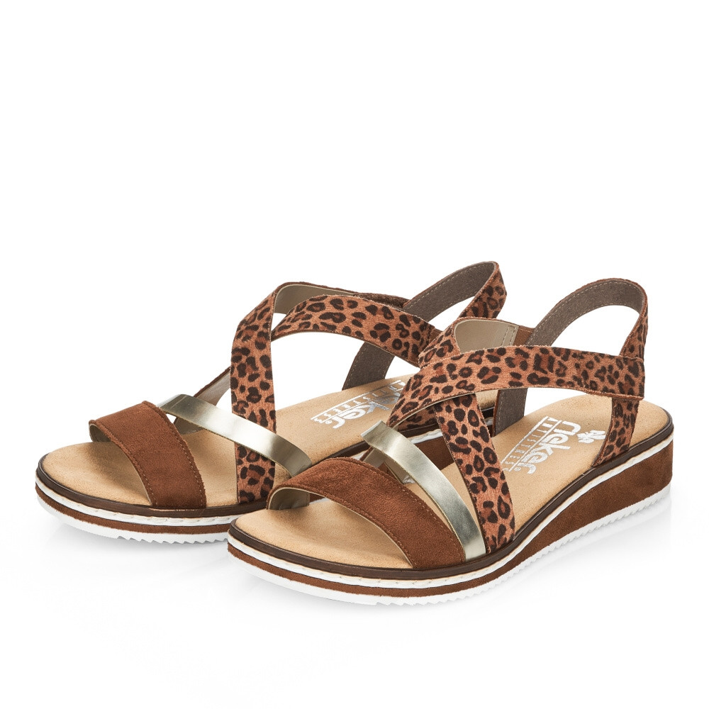 detail Dámské sandály RIEKER V3663-24 hnědá S4