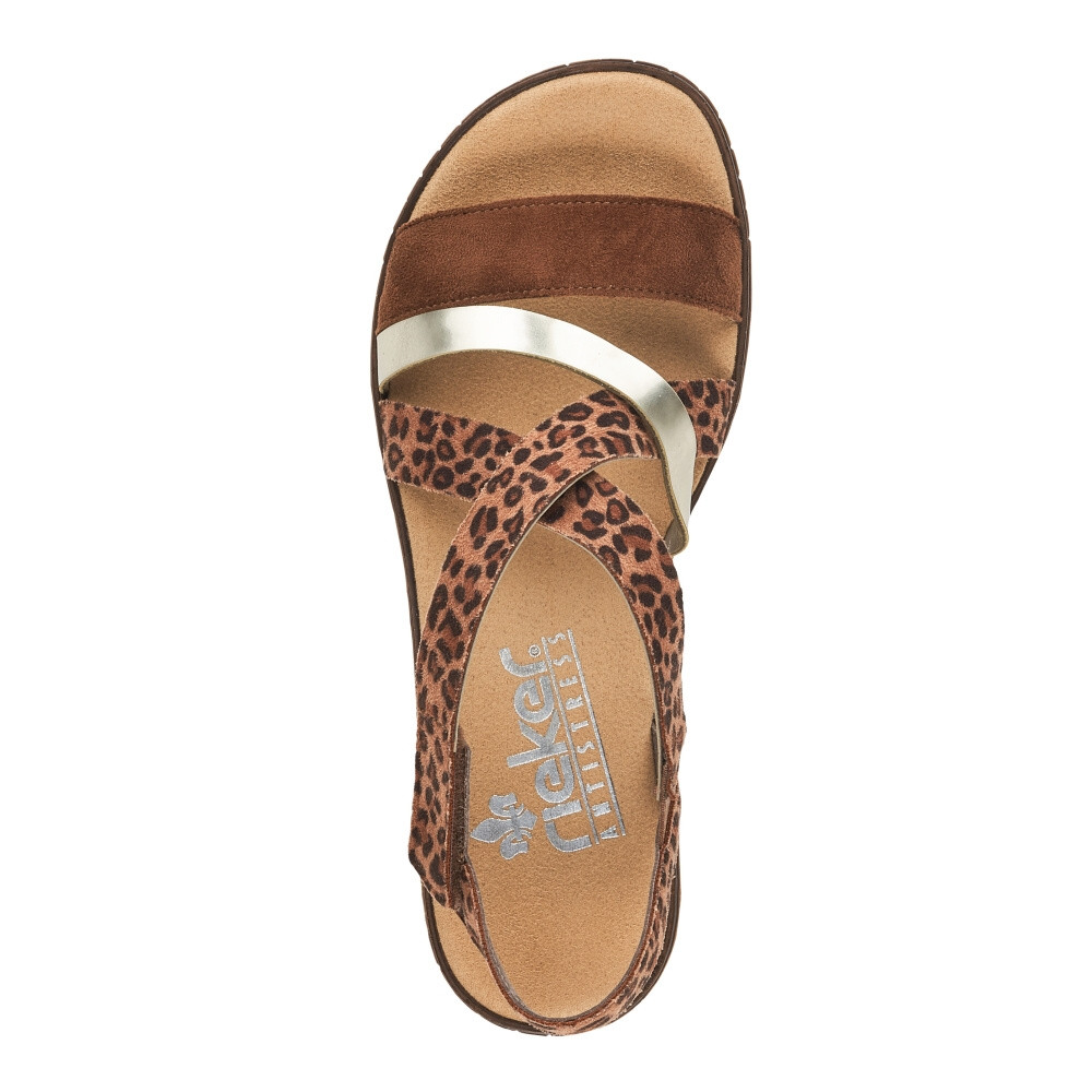 detail Dámské sandály RIEKER V3663-24 hnědá S4