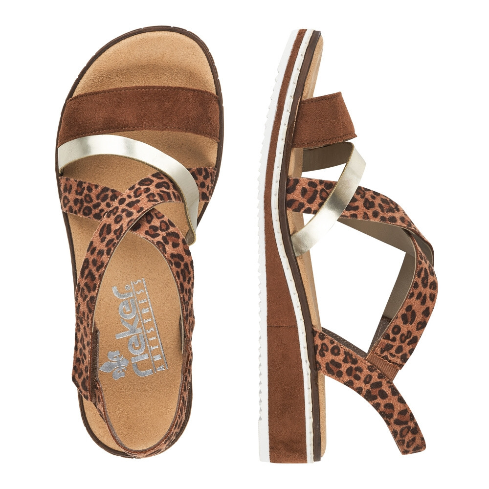 detail Dámské sandály RIEKER V3663-24 hnědá S4