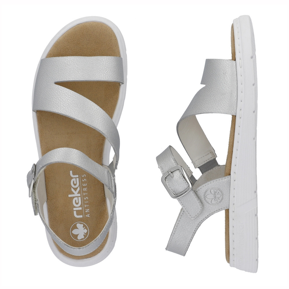 detail Dámske sandále RIEKER V9110-90 strieborná S4