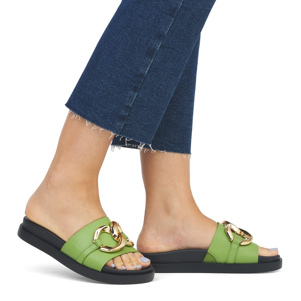 detail Dámské nazouváky RIEKER RIE-10204231-S4 zelená