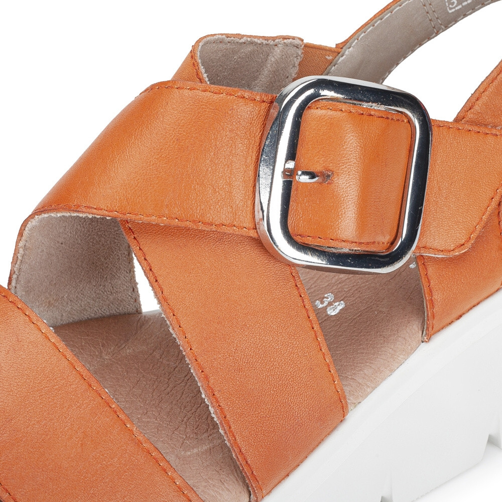 detail Dámské sandály RIEKER W1550-38 oranžová S4