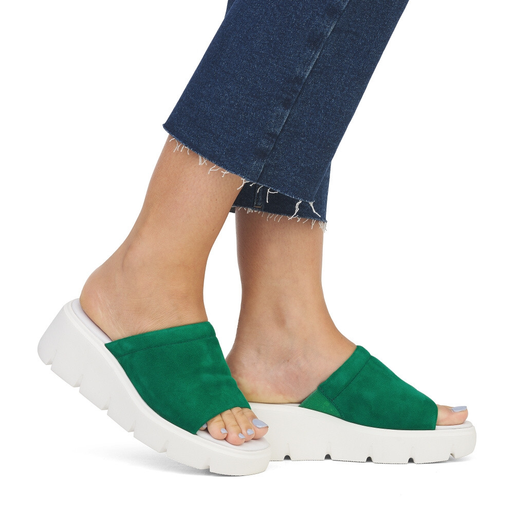 detail Dámské nazouváky RIEKER REVOLUTION W1551-52 zelená S4