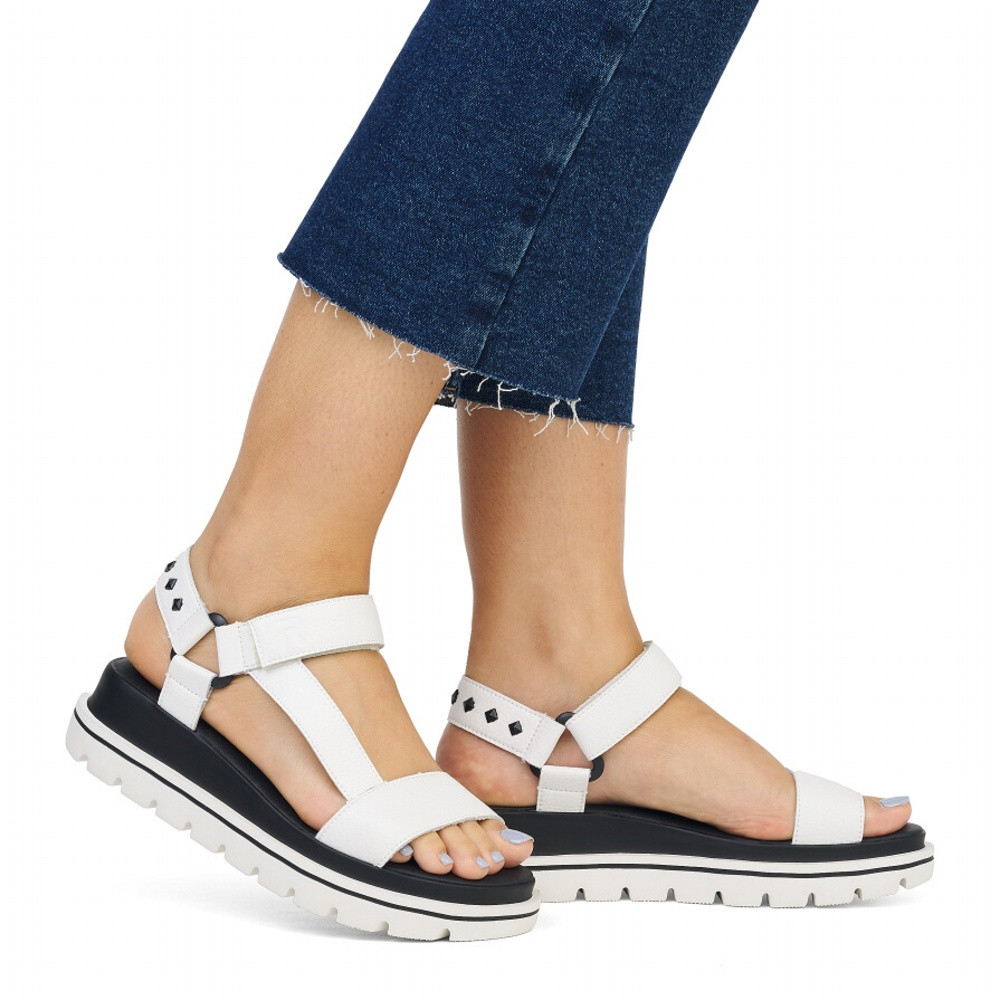 detail Dámské sandály RIEKER W1651-80 bílá S4