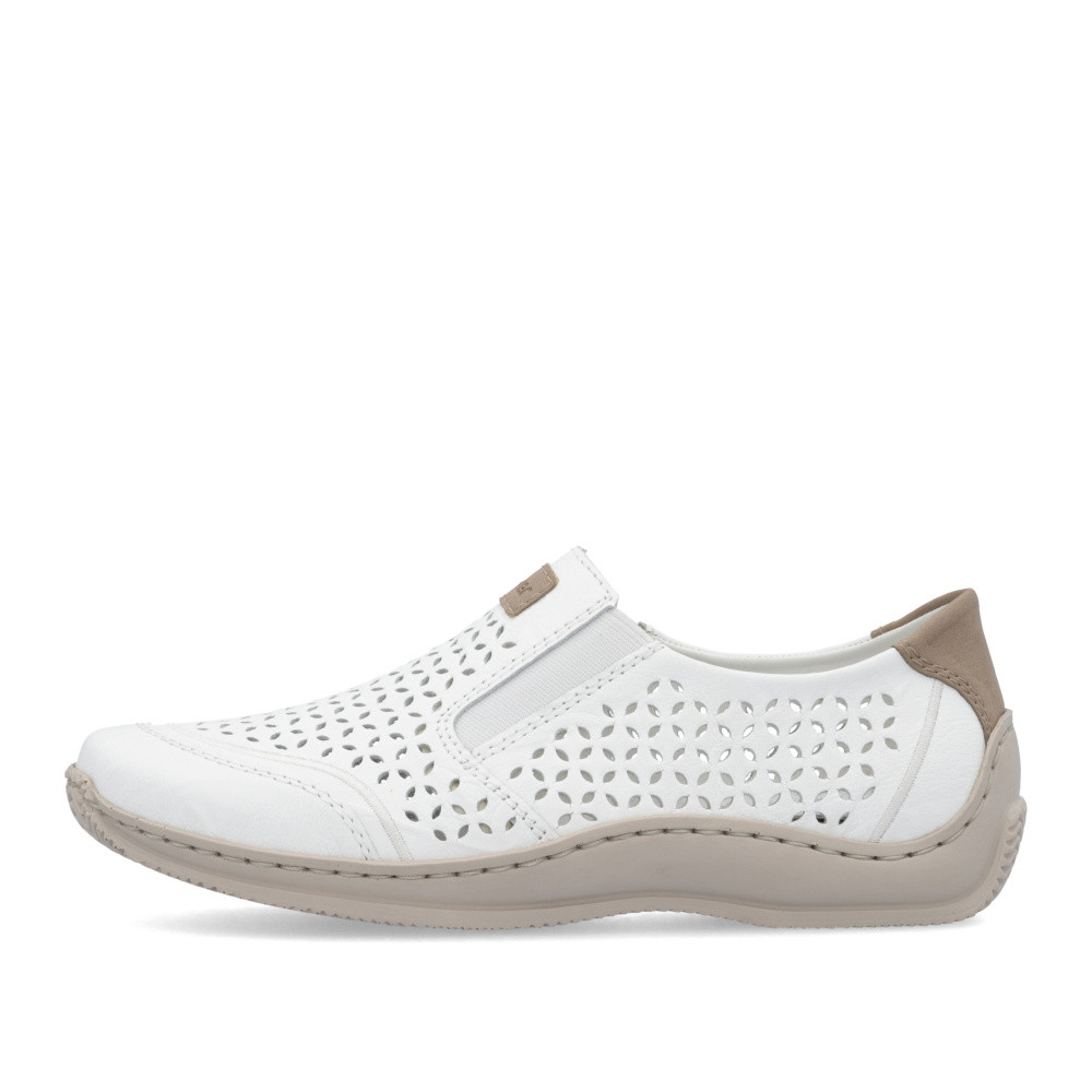 detail Dámské mokasíny RIEKER L1792-80 bílá S5