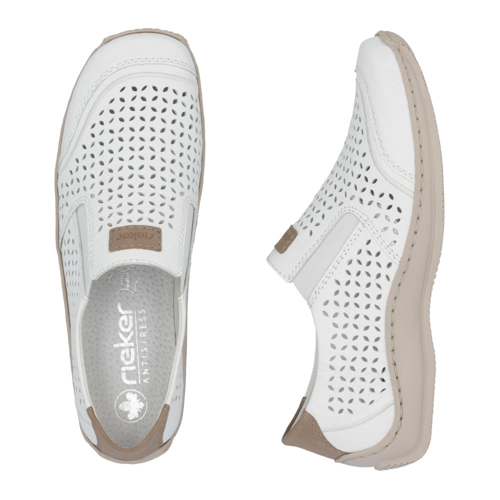 detail Dámské mokasíny RIEKER L1792-80 bílá S5