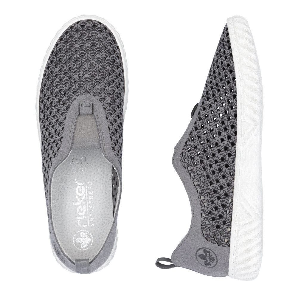 detail Dámské mokasíny RIEKER N0965-43 šedá S5
