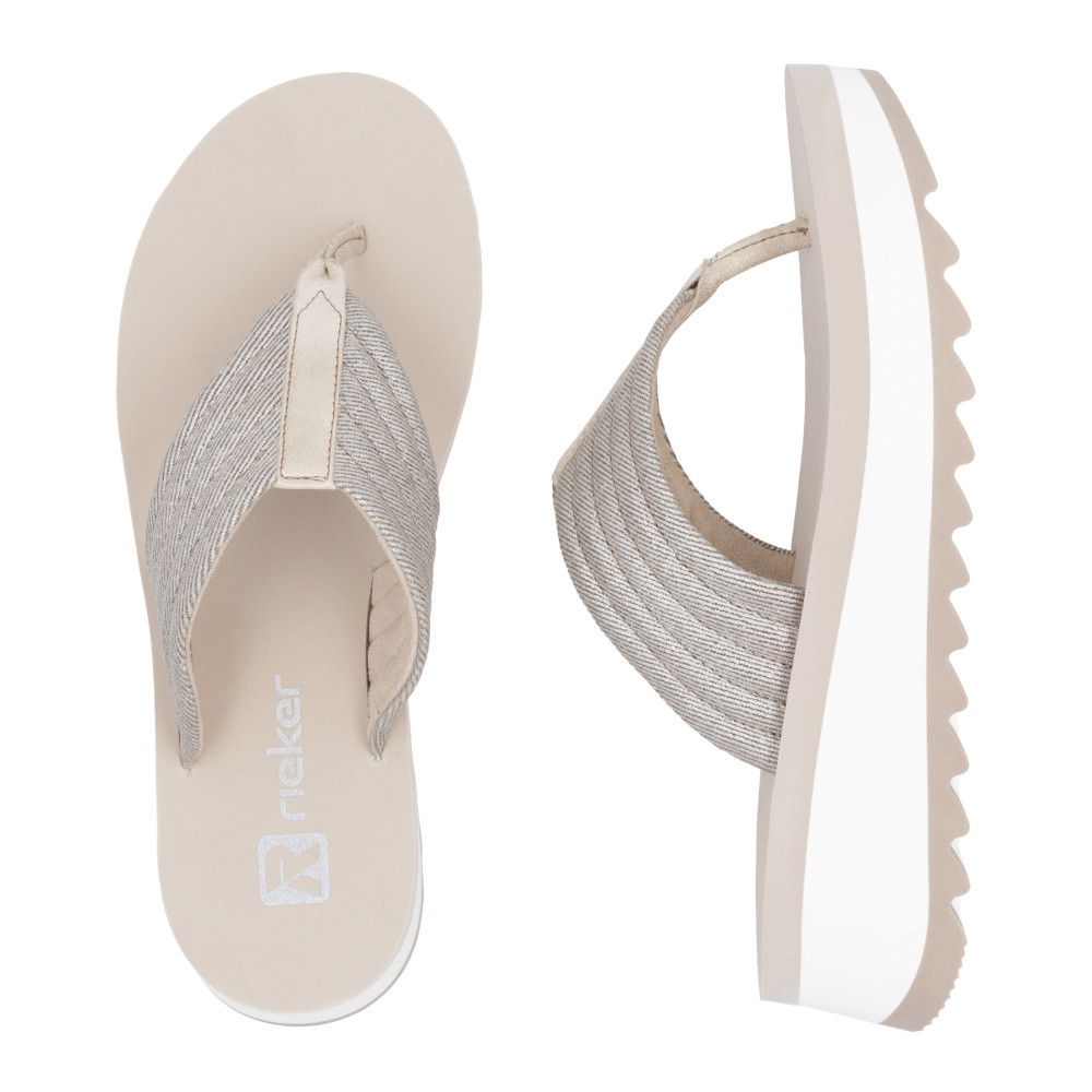 detail Dámské žabky RIEKER W3054-60 béžová S5