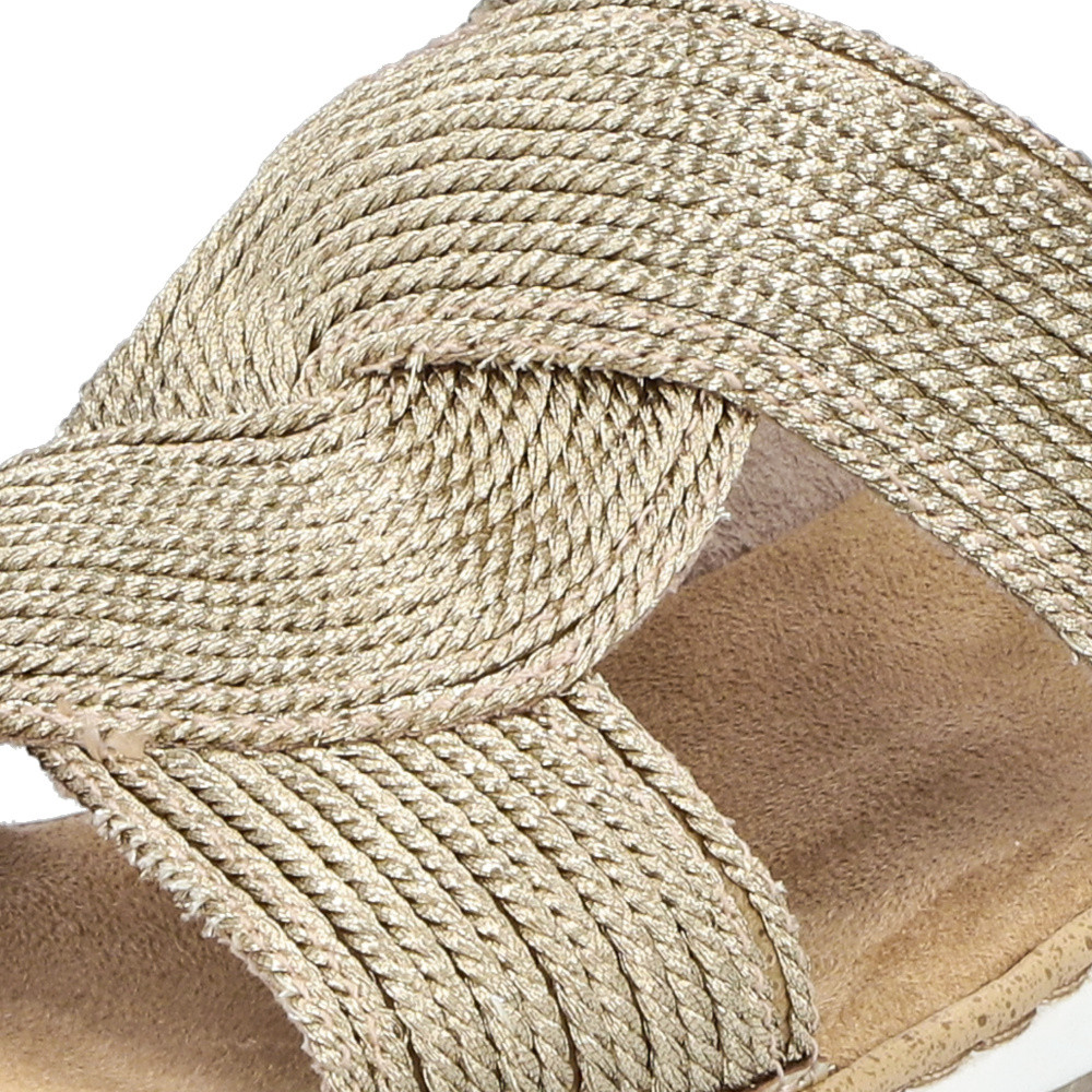 detail Dámske šľapky RIEKER V06R4-90 zlatá S5