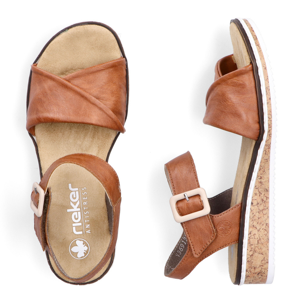 detail Dámské sandály RIEKER V3691-22 hnědá S5