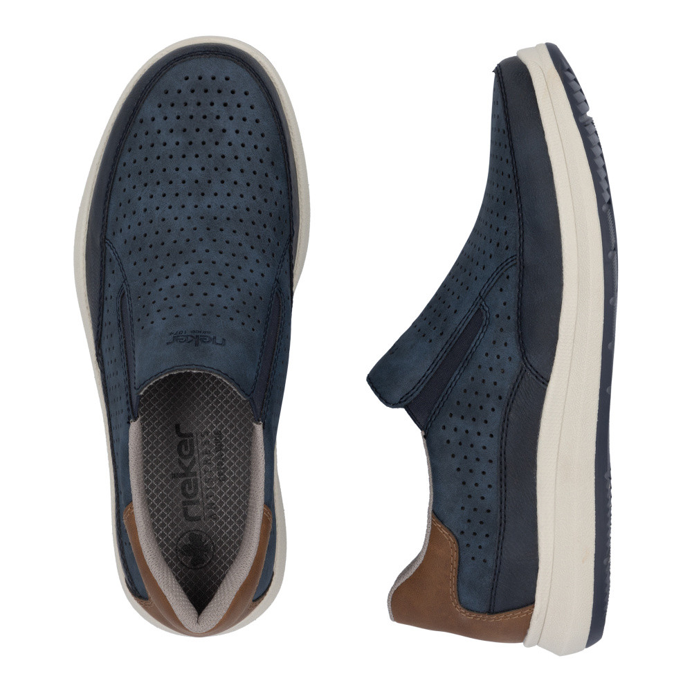 detail Pánské mokasíny RIEKER 16952-14 modrá S5