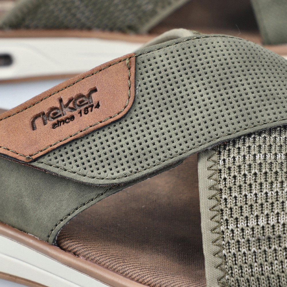 detail Pánské nazouváky RIEKER 29083-52 zelená S6