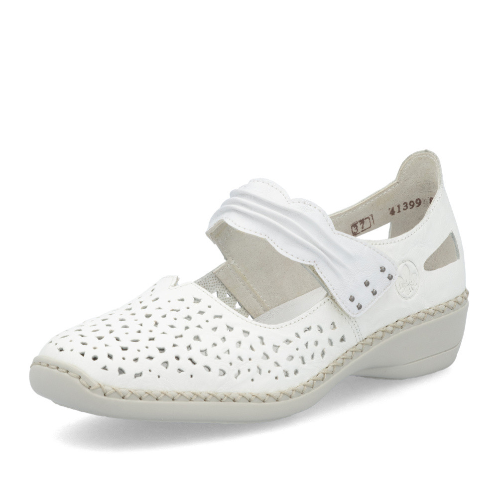 detail Dámské polobotky RIEKER 41399-80 bílá S5