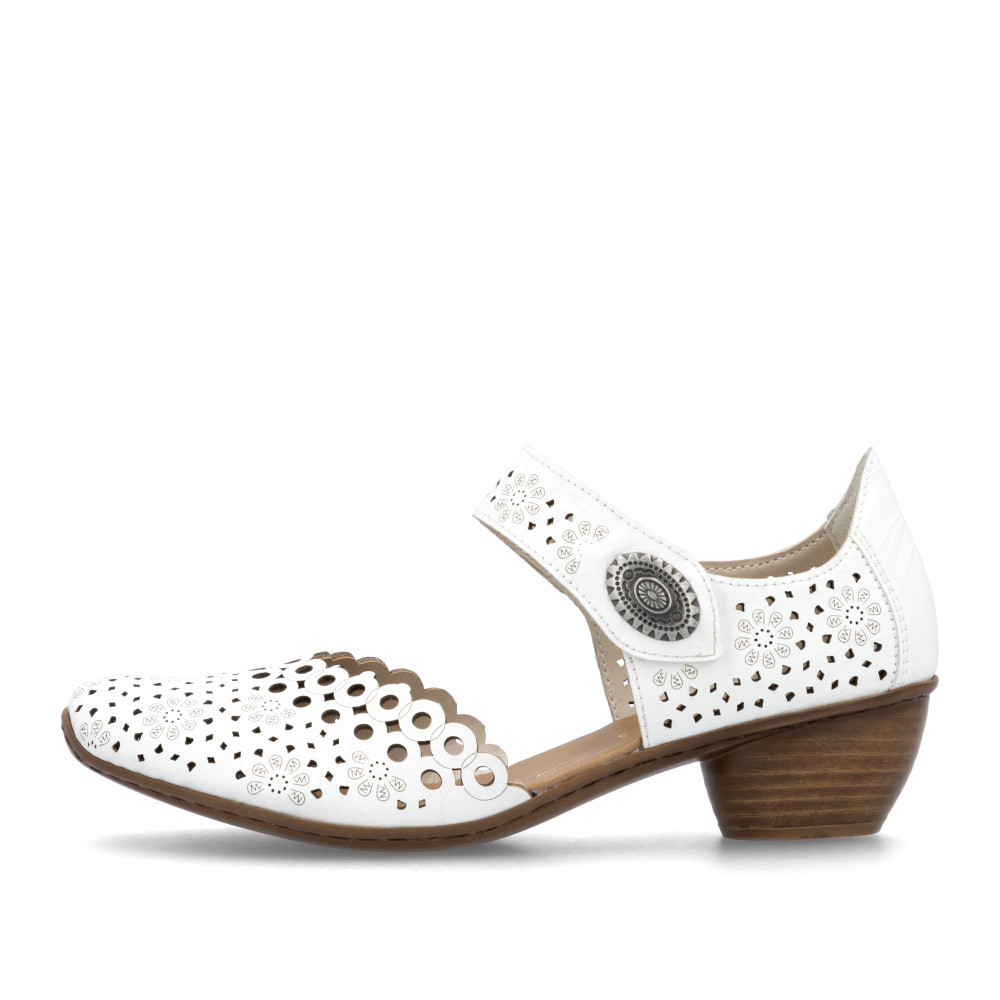 detail Dámské lodičky RIEKER 43753-80 bílá S5