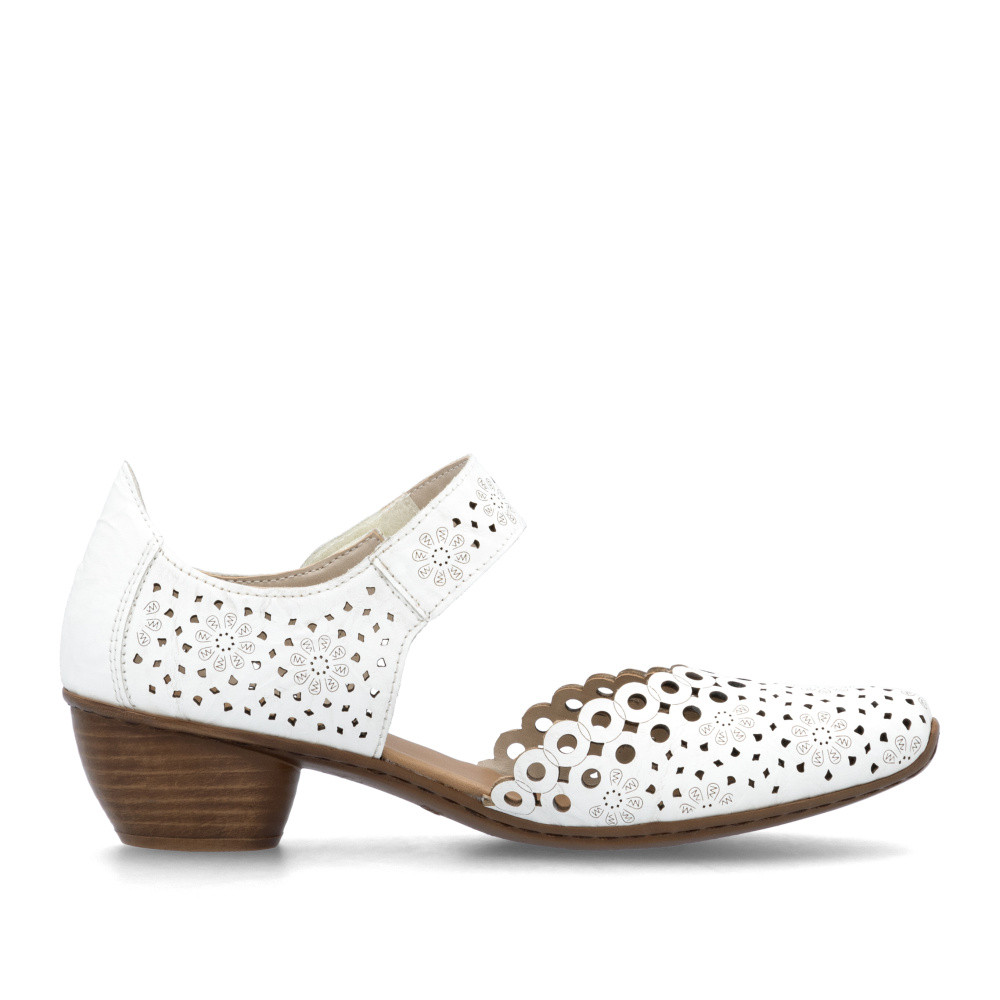 detail Dámské lodičky RIEKER 43753-80 bílá S5