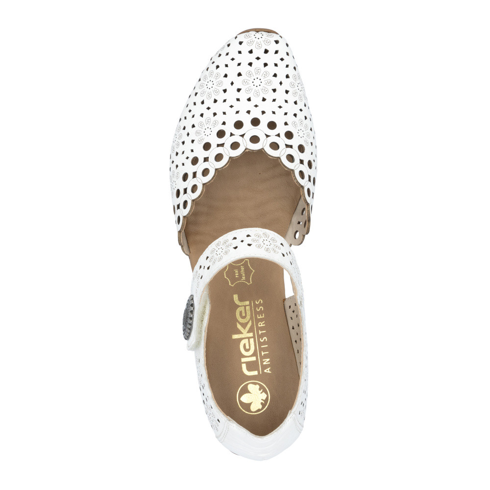detail Dámské lodičky RIEKER 43753-80 bílá S5