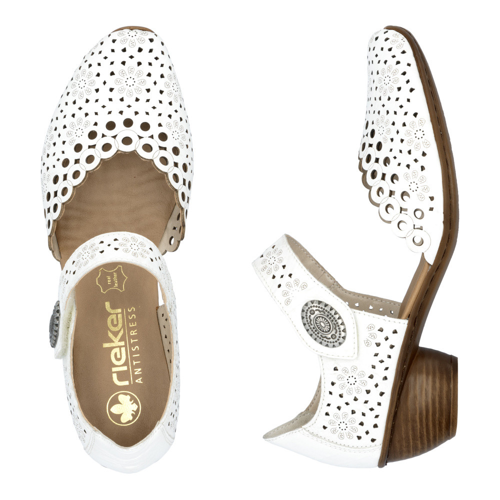 detail Dámské lodičky RIEKER 43753-80 bílá S5