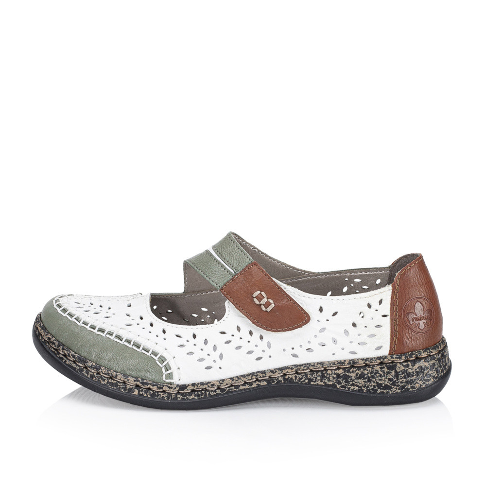 detail Dámské polobotky RIEKER 46363-90 bílá S5