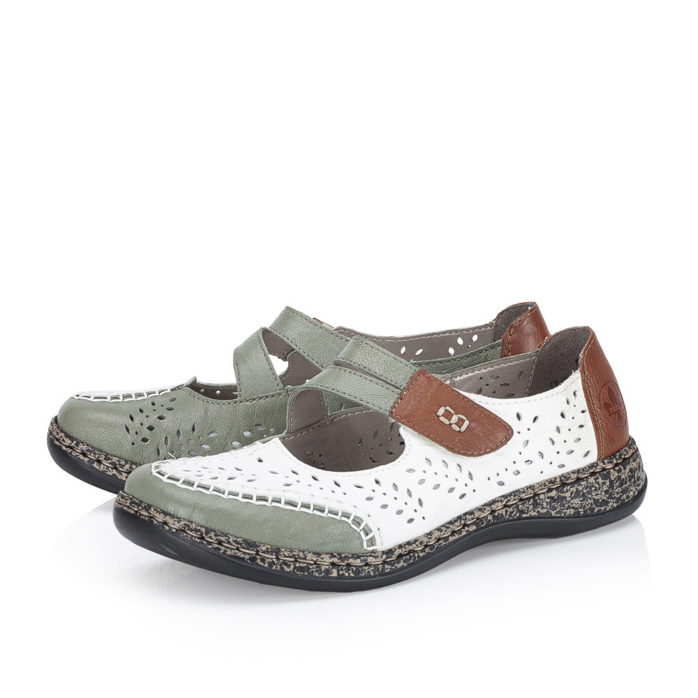 detail Dámské polobotky RIEKER 46363-90 bílá S5