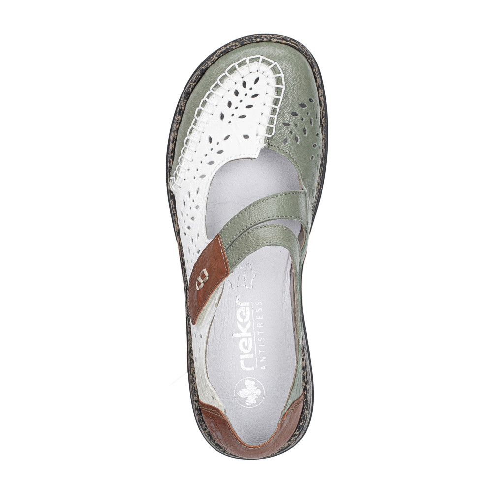 detail Dámské polobotky RIEKER 46363-90 bílá S5