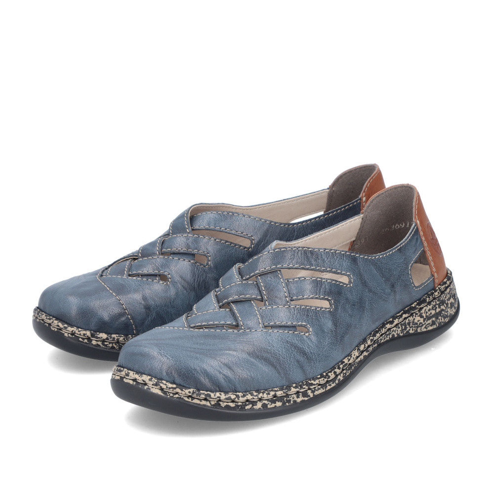 detail Dámské baleríny RIEKER 46369-12 modrá S5