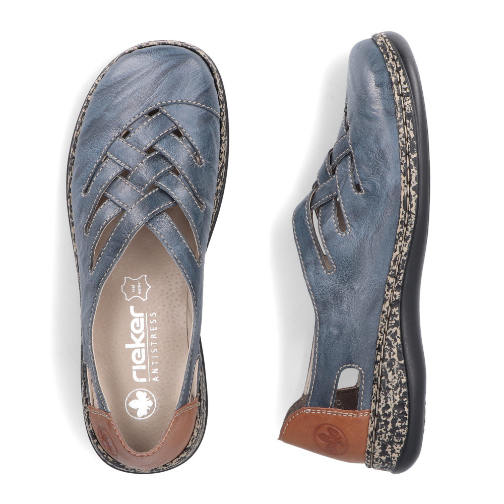 detail Dámské baleríny RIEKER 46369-12 modrá S5