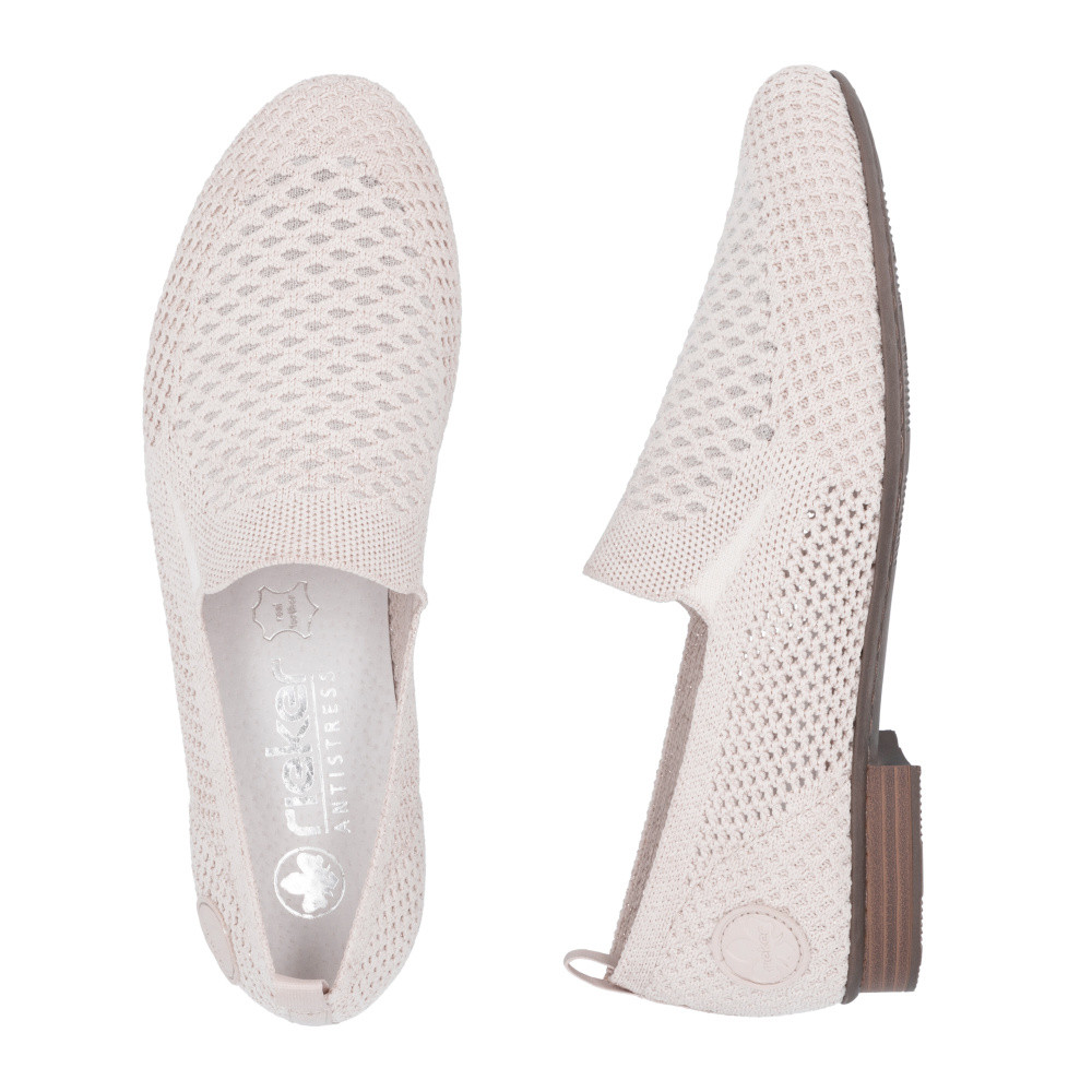 detail Dámské mokasíny RIEKER 51969-90 béžová S5