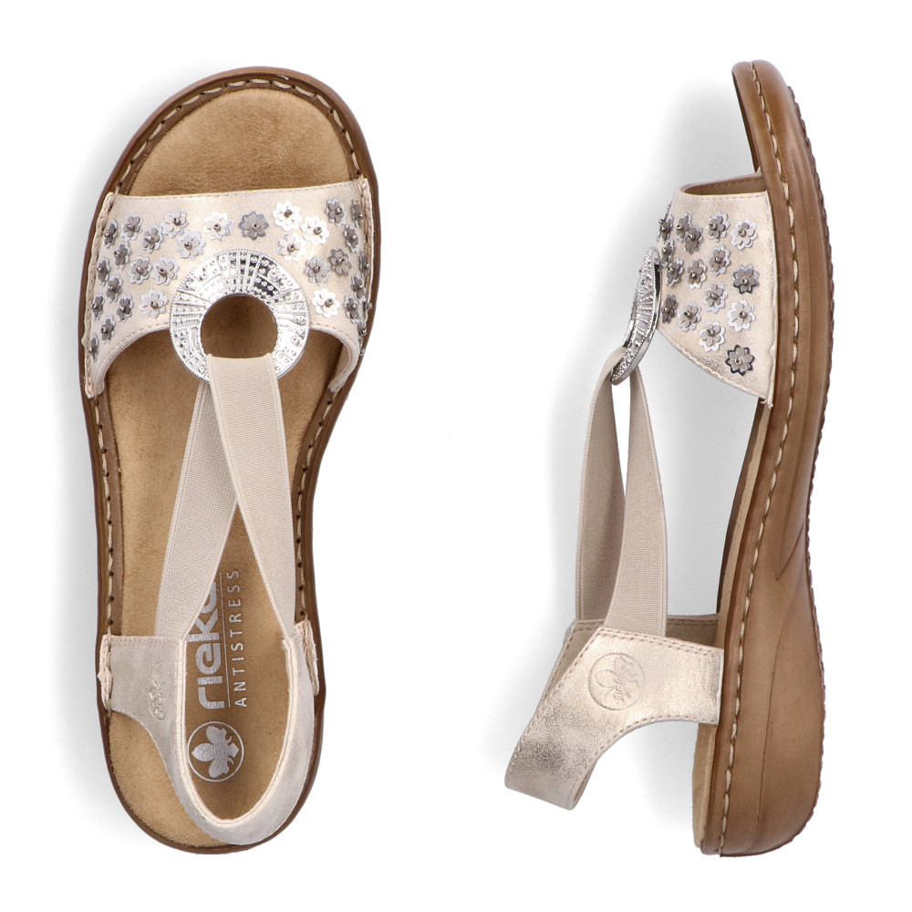 detail Dámské sandály RIEKER 608B5-90 zlatá S5