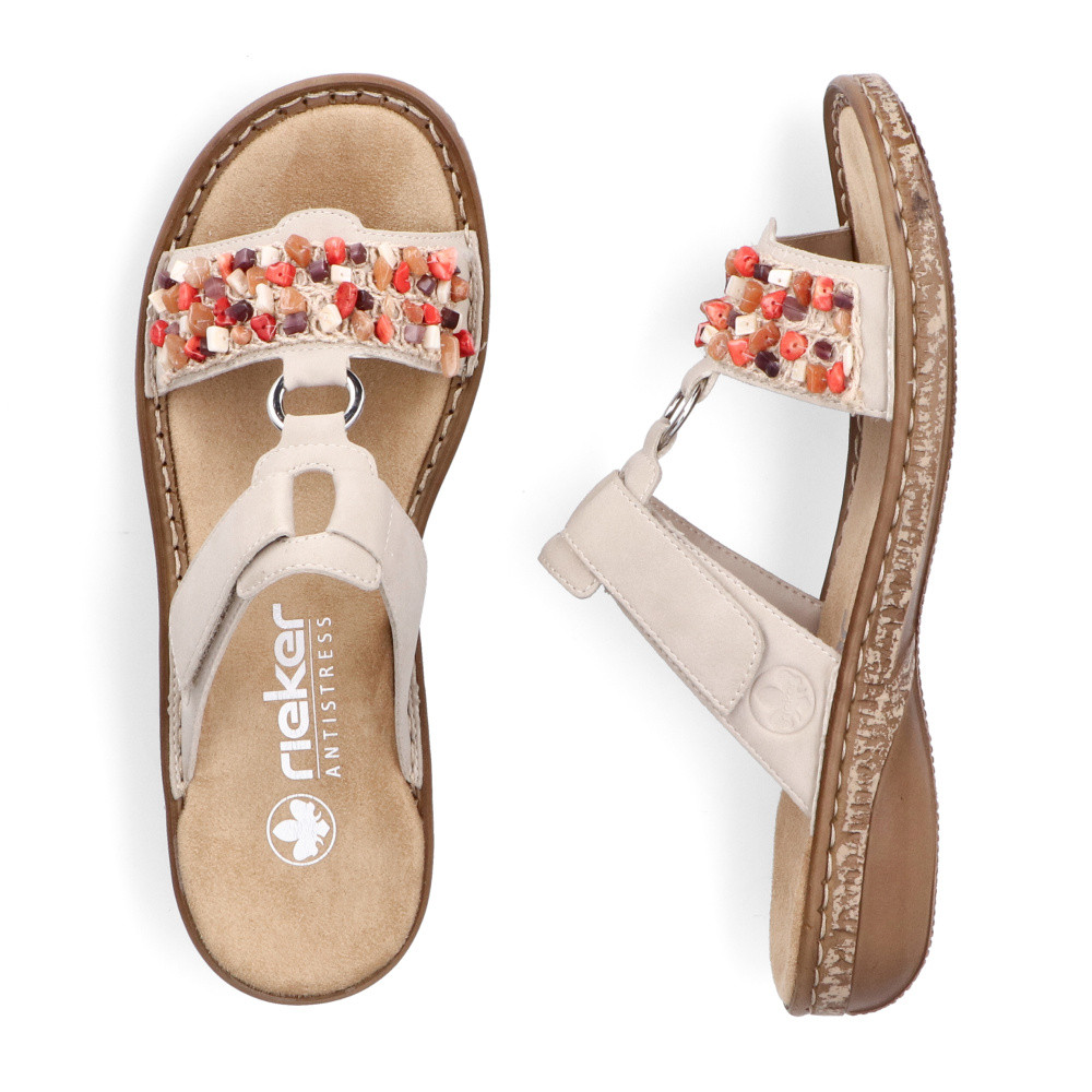 detail Dámské nazouváky RIEKER 62815-62 béžová S5