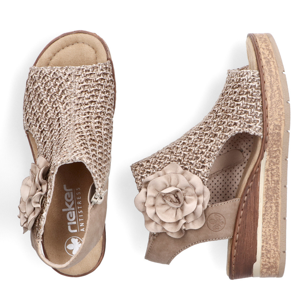 detail Dámske sandále RIEKER 63791-60 béžová S5