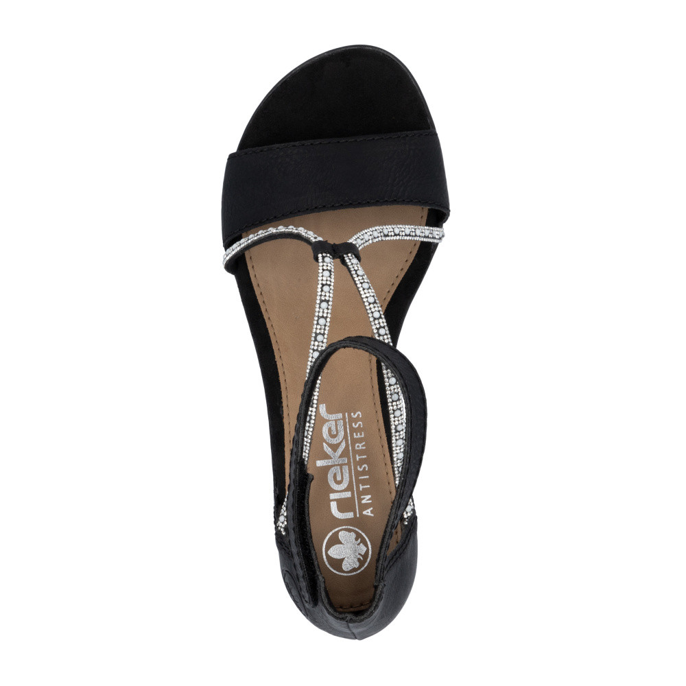 detail Dámské sandály RIEKER 64654-00 černá S5