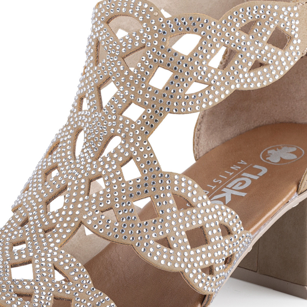 detail Dámské sandály RIEKER 64773-61 béžová S5