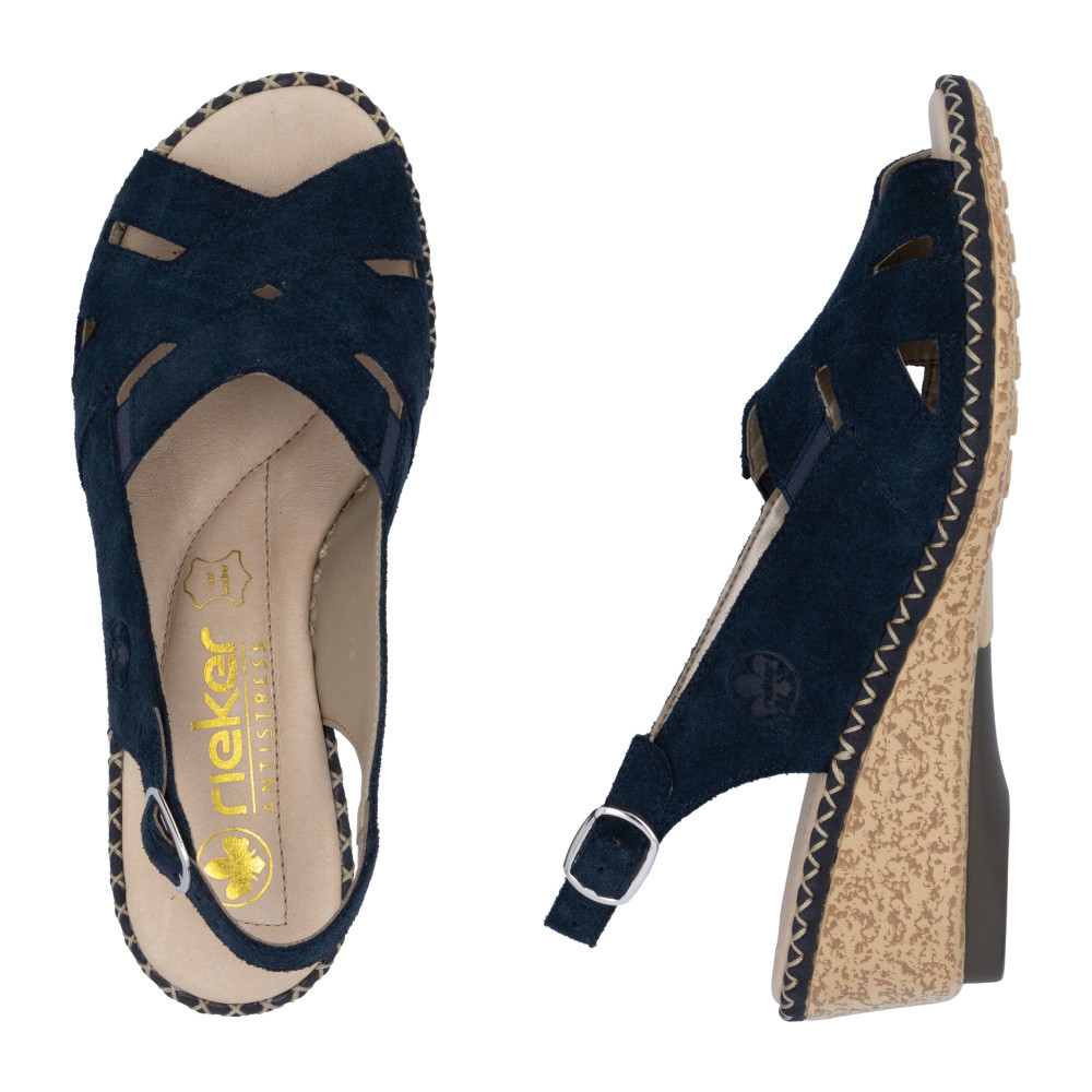 detail Dámské sandály RIEKER 66189-14 modrá S5
