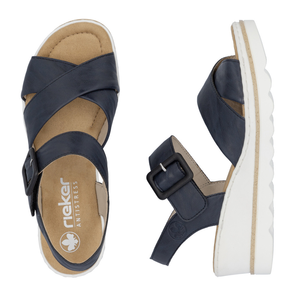 detail Dámské sandály RIEKER 67463-14 modrá S5