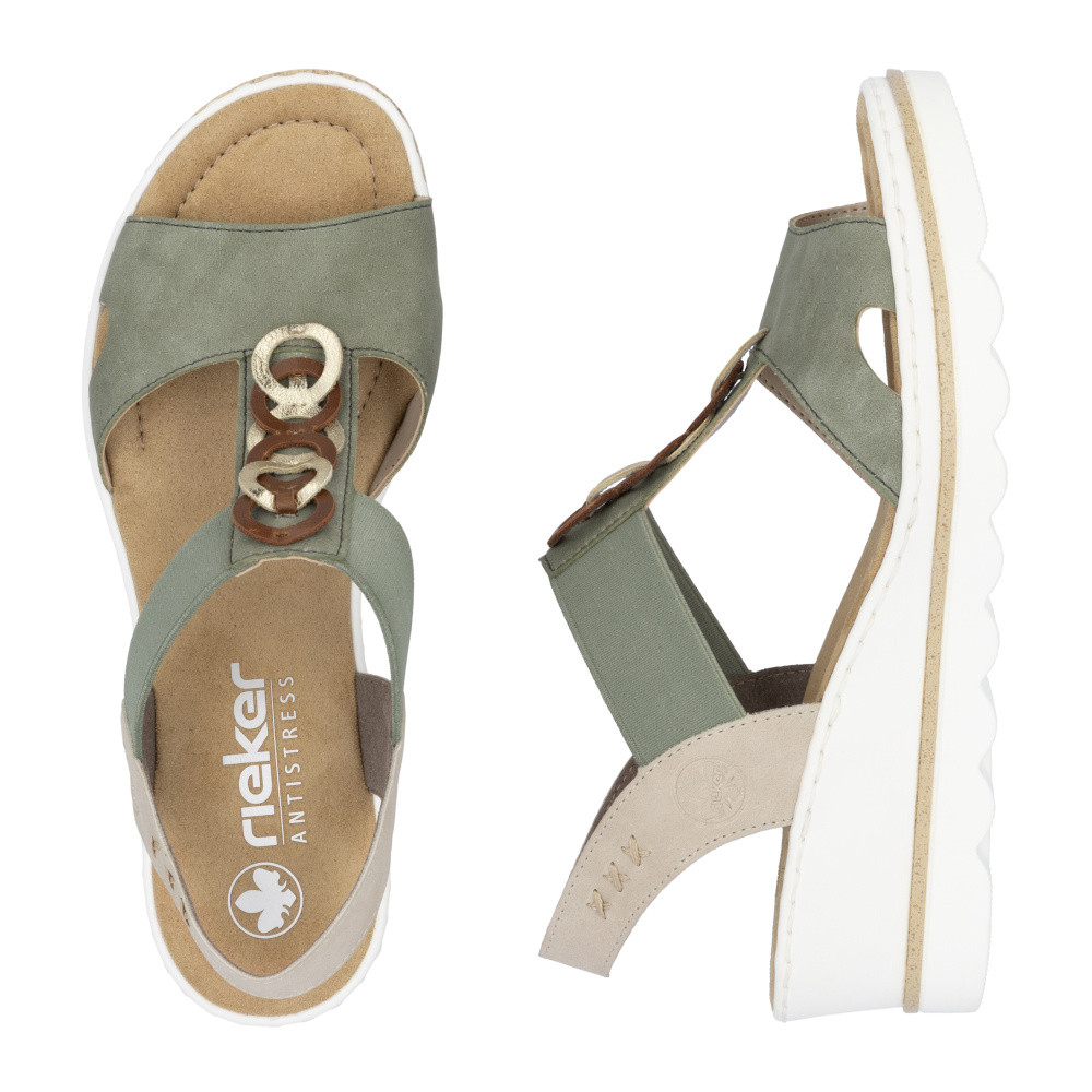detail Dámské sandály RIEKER 67498-52 zelená S5