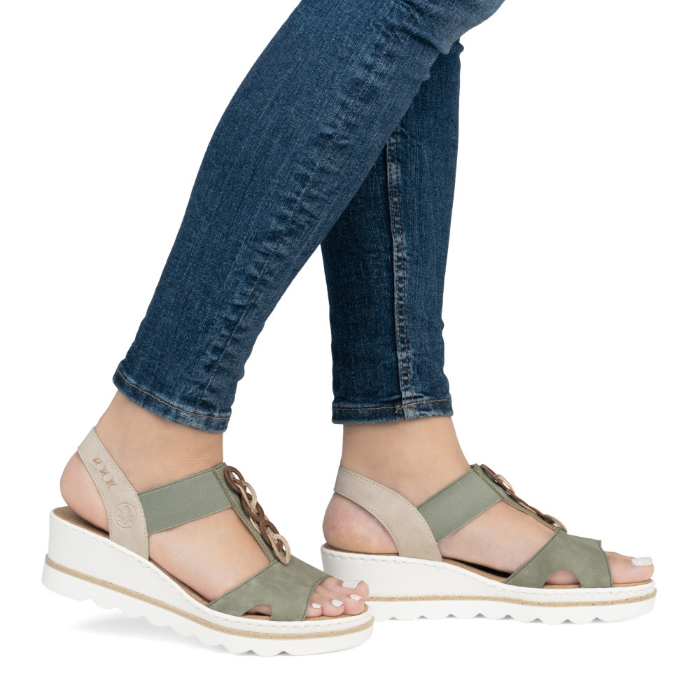 detail Dámské sandály RIEKER 67498-52 zelená S5