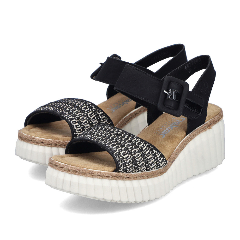 detail Dámské sandály RIEKER 69176-00 černá S5